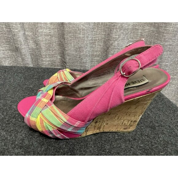 Woman's pink strappy Steve Madden high heals P-CINDY 6.5 - Picture 3 of 16
